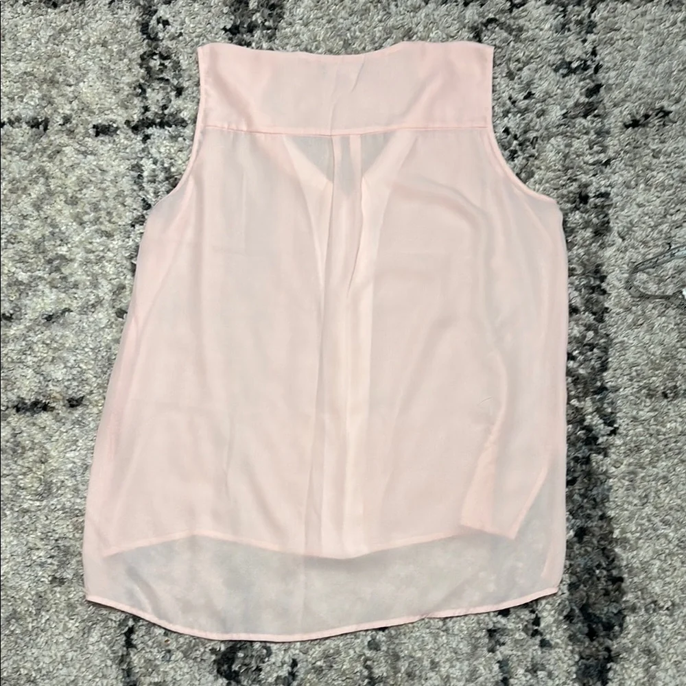 TOP of My Michelle Pink Sleeveless Asymmetrical Blouse with Peter Pan Collar
